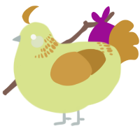 A lemon and gold chicken with a neck-band pattern