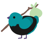 mini neon, a sable and teal chicken with a head pattern
