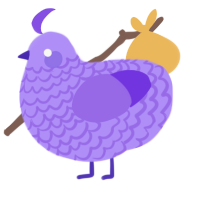 (unnamed), a lilac and blurple chicken with a lace pattern
