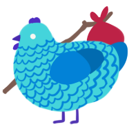 (unnamed), a aqua and sapphire chicken with a lace pattern