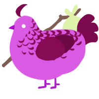 (unnamed), a orchid and wine chicken with a half-lace pattern