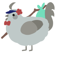 A silver and ash chicken