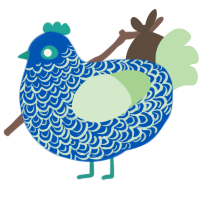 (unnamed), a ultramarine and gluppy chicken with a double-lace pattern