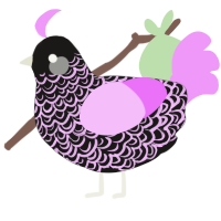 (unnamed), a sable and lavender chicken with a double-lace pattern