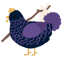 A tumblr and overcast chicken with a lace pattern