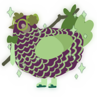 A plum and lemon chicken with a lace pattern