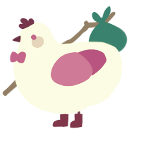 A white and fuchsia chicken
