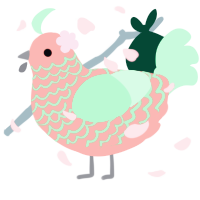 A teal and wine chicken with a lace pattern