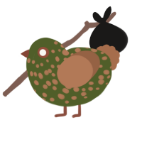 A olive and brown chicken with a speckle pattern