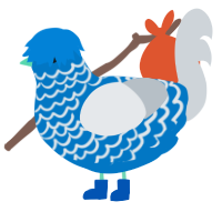 Hartley, a sapphire and mist chicken with a lace pattern