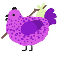 (unnamed), a orchid and violet chicken with a speckle pattern
