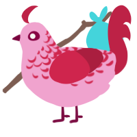 (unnamed), a pink and crimson chicken with a half-lace pattern