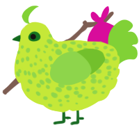 (unnamed), a lime and grass chicken with a speckle pattern