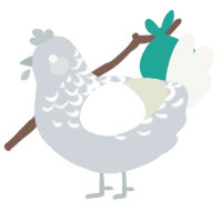 Snow Mountain, a mist and white chicken with a half-lace pattern