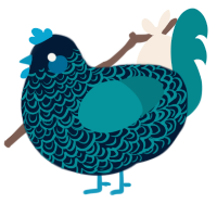 Coast, a tumblr and teal chicken with a double-lace pattern