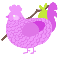 (unnamed), a lavender and orchid chicken with a lace pattern