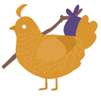 Orange, a orange chicken with a lace pattern