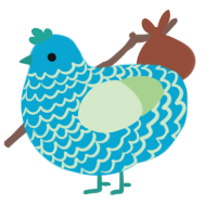 A cerulean and gluppy chicken with a lace pattern
