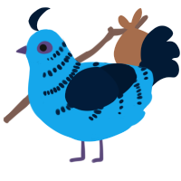 A sky and tumblr chicken with a half-bar pattern