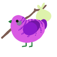 Lil Bud, a orchid and violet chicken with a half-bar pattern