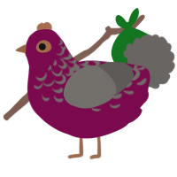 (unnamed), a wine and grey chicken with a half-lace pattern