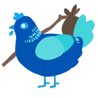 (unnamed), a ultramarine and aqua chicken with a neck-band pattern