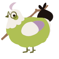 Mr Bobbs, a chartreuse and lilac chicken with a head pattern