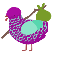 Feather Duster, a plum and mint chicken with a lace pattern