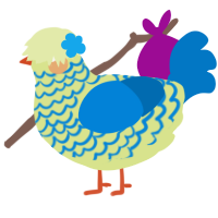 Tropicala, a lemon and sapphire chicken with a lace pattern