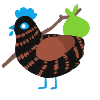 A black and russet chicken with a bar pattern