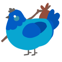 A cerulean and ultramarine chicken with a head pattern