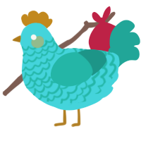 (unnamed), a aqua and turquoise chicken with a lace pattern