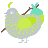 A silver and lime chicken with a speckle pattern