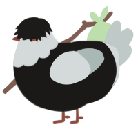 A sable and silver chicken with a head pattern