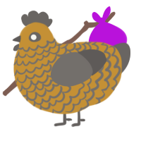 A gold and grey chicken with a lace pattern