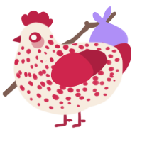 It Me, a cream and crimson chicken with a speckle pattern