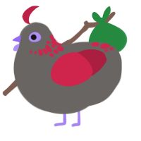 (unnamed), a grey and crimson chicken with a neck-speckle pattern