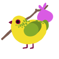 38300, a yellow and chartreuse chicken with a neck-speckle pattern