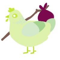 (unnamed), a apple and gluppy chicken with a neck-speckle pattern