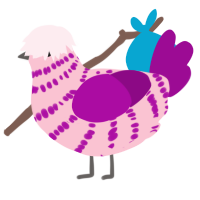 Heartie, a rose and plum chicken with a bar pattern