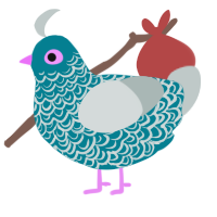 Ocean, a sea and silver chicken with a double-lace pattern