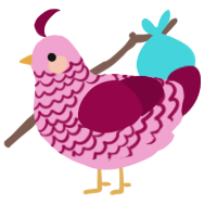 A pink and maroon chicken with a lace pattern