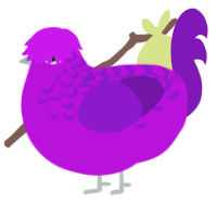 (unnamed), a amethyst and violet chicken with a half-lace pattern
