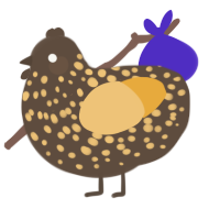 Wert, a bark and honey chicken with a speckle pattern