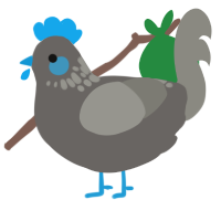 Greeble, a grey and ash chicken with a neck-speckle pattern