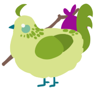 Dewdrop, a lemon and chartreuse chicken with a neck-speckle pattern