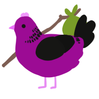 GetInto Hypnosis Mic, a plum and black chicken with a neck-band pattern