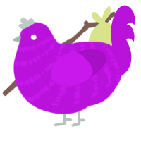 Raspberry Blast, a amethyst chicken with a bar pattern
