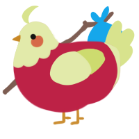 A crimson and lemon chicken with a head pattern
