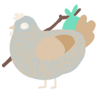 A silver and beige chicken with a double-lace pattern
